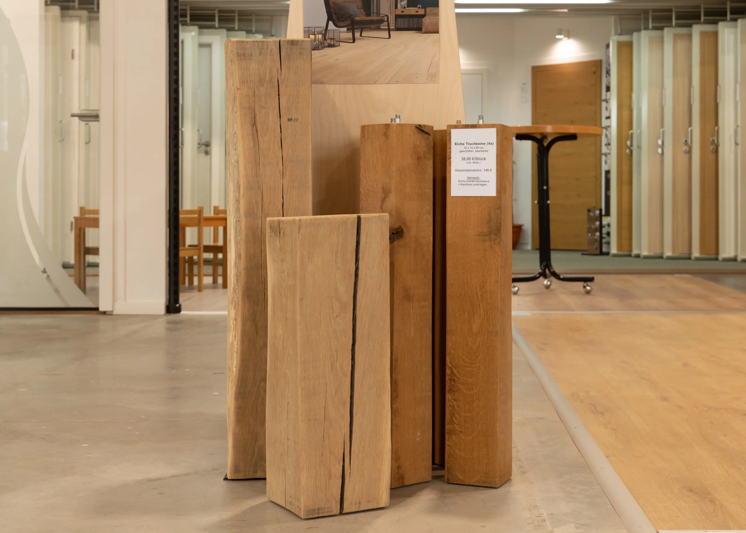 Massive Eiche Holzblöcke in vier Querschnitten, individuell in der Länge zuschneidbar 